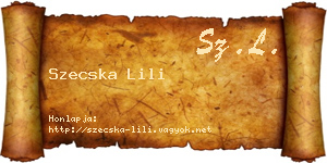 Szecska Lili névjegykártya