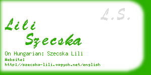 lili szecska business card